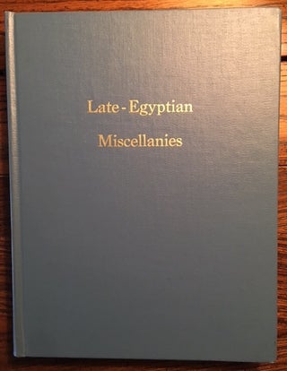 Item #M0605c Late egyptian miscellanies. GARDINER Alan Henderson[newline]M0605c.jpg