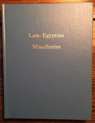 Item #M0605c Late Egyptian miscellanies. GARDINER Alan Henderson