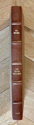 Item #M0605j Late Egyptian miscellanies. GARDINER Alan Henderson