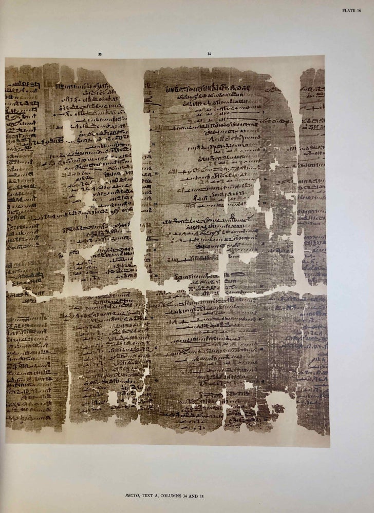 Item #M0622b The Wilbour papyrus. Vol. I: Plates. GARDINER Alan Henderson.[newline]M0622b-000.jpg