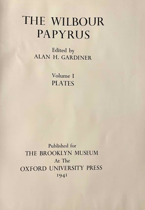 The Wilbour papyrus. Vol. I: Plates