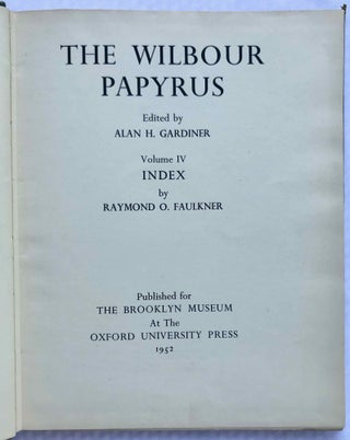 The Wilbour papyrus. Vol. IV: Index[newline]M0625b-01.jpg