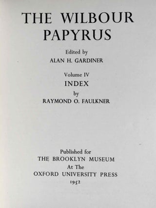 The Wilbour papyrus. Vol. IV: Index[newline]M0625d-02.jpeg