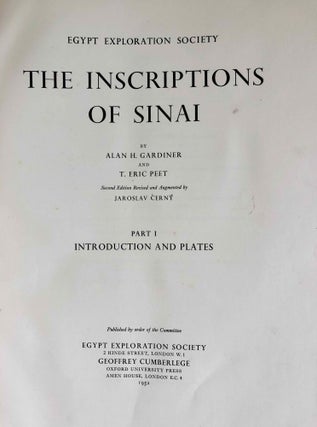 The inscriptions of Sinai. Part I: Introduction and plates. 2nd, revised edition.[newline]M0626f-02.jpeg