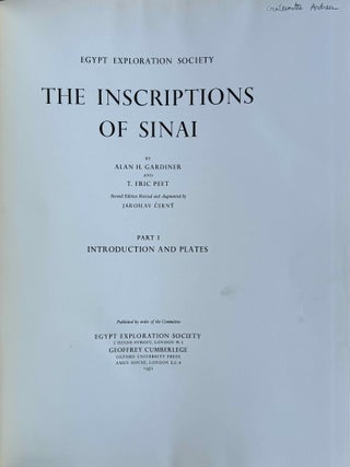 The inscriptions of Sinai. Part I: Introduction and plates. 2nd, revised edition.[newline]M0626h-02.jpeg