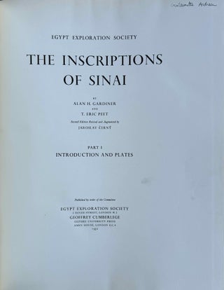 The inscriptions of Sinai. Part I: Introduction and plates. 2nd, revised edition.