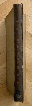 Item #M0626i The inscriptions of Sinai. Part I: Introduction and plates. GARDINER Alan Henderson...