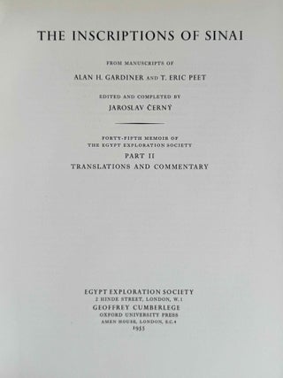 The inscriptions of Sinai. Part II: Translations and commentary.[newline]M0627l-02.jpeg