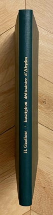 Item #M0642g La grande inscription dédicatoire d'Abydos. GAUTHIER Henri