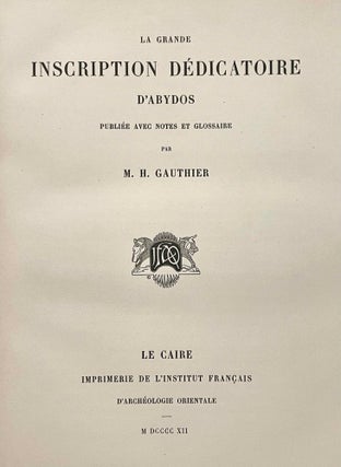 La grande inscription dédicatoire d'Abydos