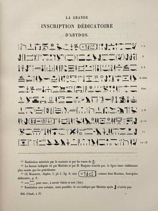 La grande inscription d&eacute;dicatoire d'Abydos