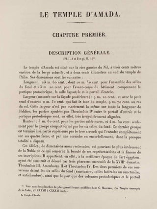 Le temple d'Amada. 1er et 2e fascicules (complete set)