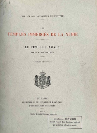 Le temple d'Amada. 1er fascicule.