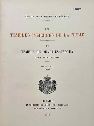Le temple de Ouadi es-Seboua. Tome I: Texte. Tome II: Planches (complete set)[newline]M0650f-02.jpeg