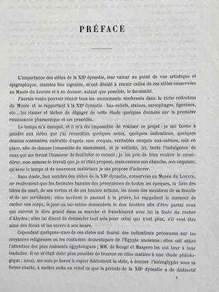 Musée du Louvre. Stèles de la XIIe dynastie. 1ère livraison: Planches I-XXV et XXVI-LX (all published)