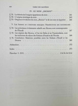 Les bédouins Shosou des documents égyptiens