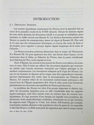 Les bédouins Shosou des documents égyptiens