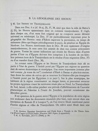 Les b&eacute;douins Shosou des documents &eacute;gyptiens
