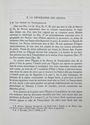 Les bédouins Shosou des documents égyptiens