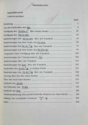 Die privaten Rechtsinschriften aus dem Alten Reich