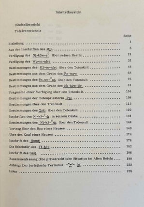Die privaten Rechtsinschriften aus dem Alten Reich