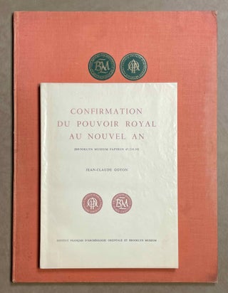 Item #M0681d Confirmation du pouvoir royal au nouvel an. Tome I: Texte. Tome II: Planches...