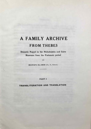A family archive from Thebes. Part I: Transliteration and translation. Part II: Legal and sociological studies (complete set)[newline]M0684e-04.jpeg