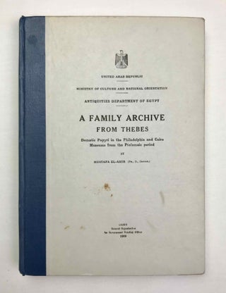 Item #M0684f A family archive from Thebes. Part I: Transliteration and translation. Part II:...[newline]M0684f-00.jpeg