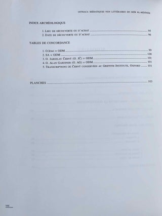 Catalogue des ostraca hi&eacute;ratiques non litt&eacute;raires de Deir el-Medineh. Tome VIII: Nos 706-830