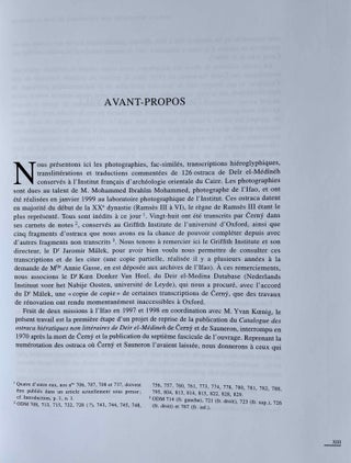 Catalogue des ostraca hiératiques non littéraires de Deir el-Medineh. Tome VIII: Nos 706-830