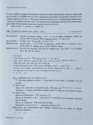 Catalogue des ostraca hi&eacute;ratiques non litt&eacute;raires de Deir el-Medineh. Tome VIII: Nos 706-830