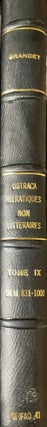 Item #M0687c Catalogue des ostraca hiératiques non littéraires de Deir el-Medineh. Tome IX: Nos...