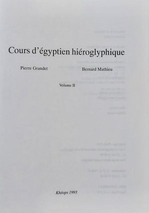 Cours d'égyptien hiéroglyphique. Tomes I & II (complete set)[newline]M0690-06.jpeg
