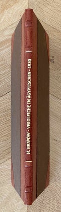 Item #M0701 Vergleiche und andere bildliche Ausdrücke im Ägyptischen. GRAPOW Hermann