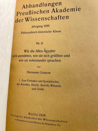 Item #M0703f Wie die alten Ägypter sich anredeten, wie sie sich grüssten und wie sie...