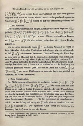 Wie die alten Ägypter sich anredeten, wie sie sich grüssten und wie sie miteinander sprachen. Band I, II, III & IV (complete set)