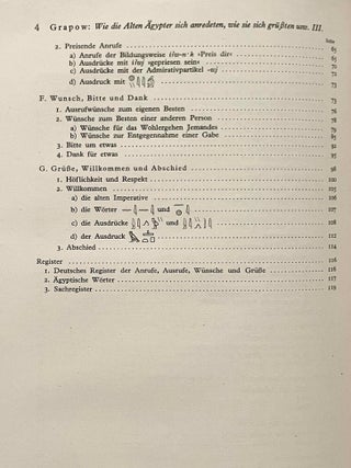 Wie die alten &Auml;gypter sich anredeten, wie sie sich gr&uuml;ssten und wie sie miteinander sprachen. Band I, II, III & IV (complete set)[newline]M0703g-14.jpeg