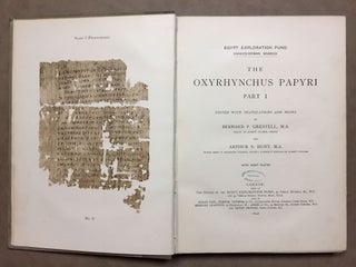 Oxyrhynchus papyri. Vol. I & II. Edited with translations and notes.