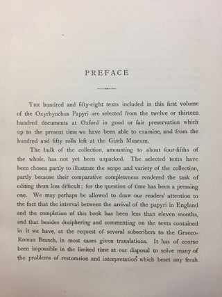 Oxyrhynchus papyri. Vol. I & II. Edited with translations and notes.[newline]M0707a-04.jpg