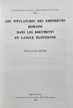 Les titulatures des empereurs romains dans les documents en langue égyptienne[newline]M0714a-01.jpeg