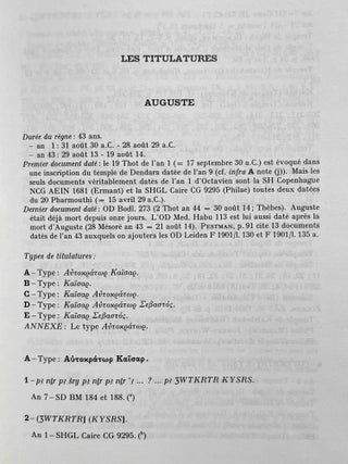 Les titulatures des empereurs romains dans les documents en langue égyptienne