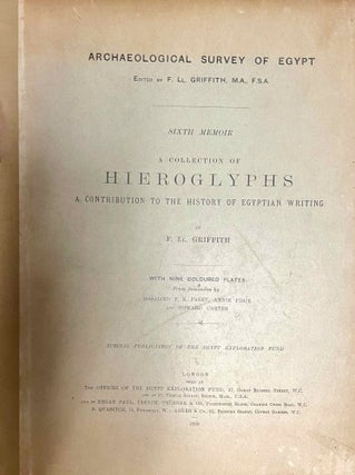 Item #M0718d A collection of hieroglyphs. A contribution to the history of Egyptian writing....