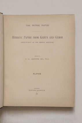 Hieratic papyri from Kahun and Gurob. Vol. I: Text. Vol. II: Plates (complete set)[newline]M0722-04.jpg