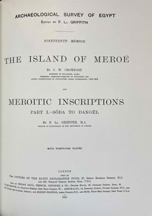 The island of Meroë & Meroïtic inscriptions. Part I: Sôba to Dangêl. Meroïtic inscriptions. Part II: Napata to Philae and Miscellaneous (complete set)[newline]M0724-02.jpeg