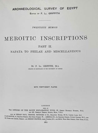 The island of Meroë & Meroïtic inscriptions. Part I: Sôba to Dangêl. Meroïtic inscriptions. Part II: Napata to Philae and Miscellaneous (complete set)[newline]M0724-15.jpeg