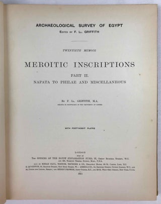 The island of Meroë & Meroïtic inscriptions. Part I: Sôba to Dangêl. Meroïtic inscriptions. Part II: Napata to Philae and Miscellaneous (complete set)[newline]M0724a-16.jpeg
