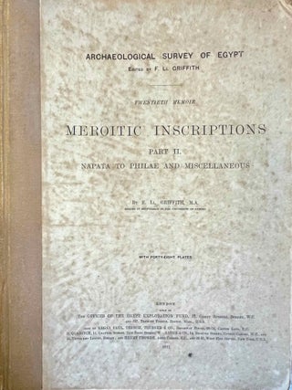 Item #M0724h The island of Mero&euml; & Meroitic inscriptions. Part II: Napata to Philae and...[newline]M0724h-00.jpeg
