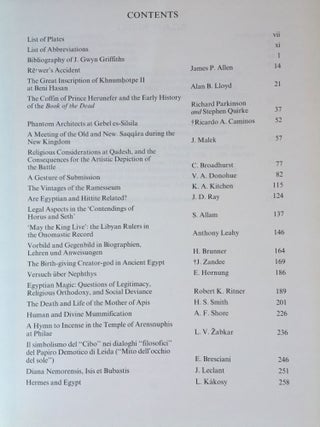 Studies in Pharaonic Religion and Society in honour of J. Gwyn Griffiths