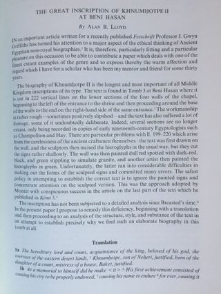 Studies in Pharaonic Religion and Society in honour of J. Gwyn Griffiths