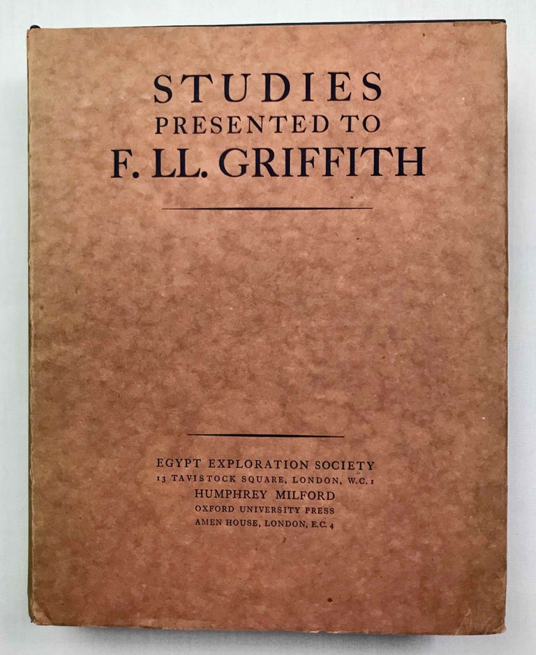 Item #M0727e Studies presented to F.L. Griffith. GRIFFITH Francis Llewellyn T., in honorem.[newline]M0727e-00.jpeg
